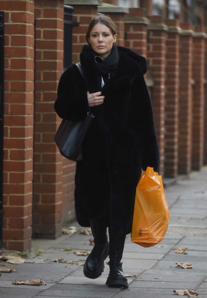 Louise Thompson in a Black Fur Coat