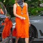 Missi Pyle in an Orange Dress Was Seen Out in Los Angeles