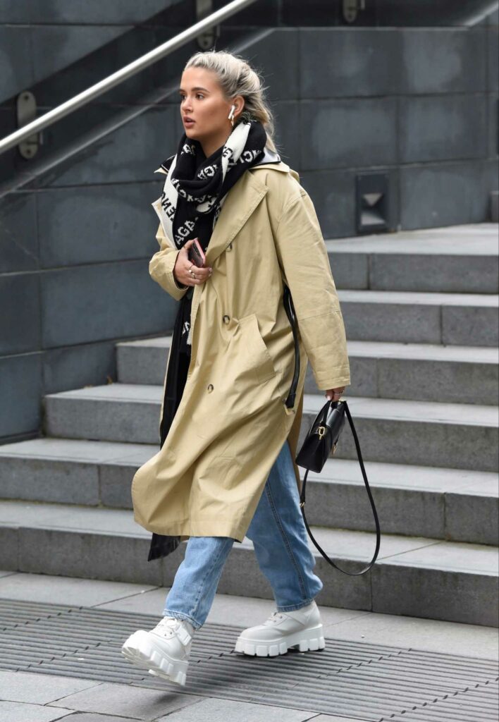 Molly-Mae Hague in a Beige Trench Coat