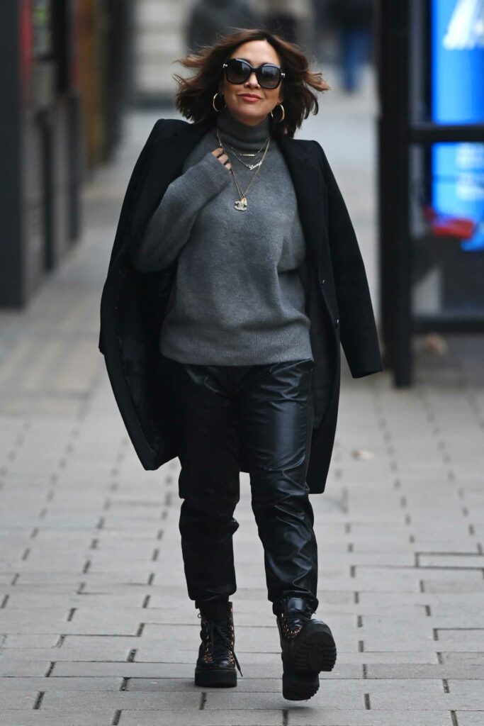 Myleene Klass in a Black Coat