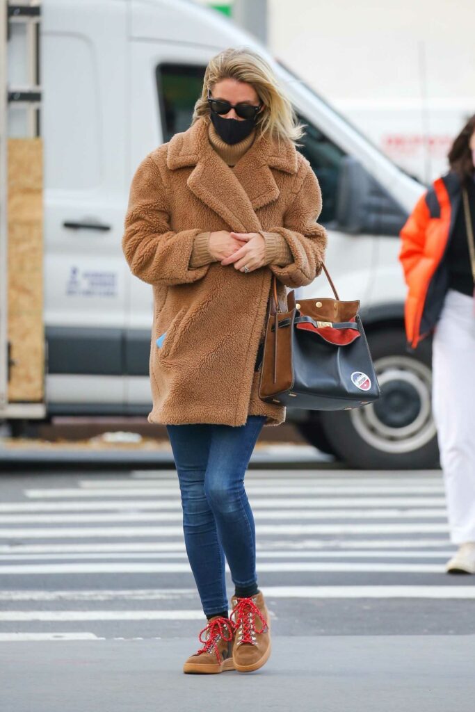 Nicky Hilton in a Tan Faux Fur Coat