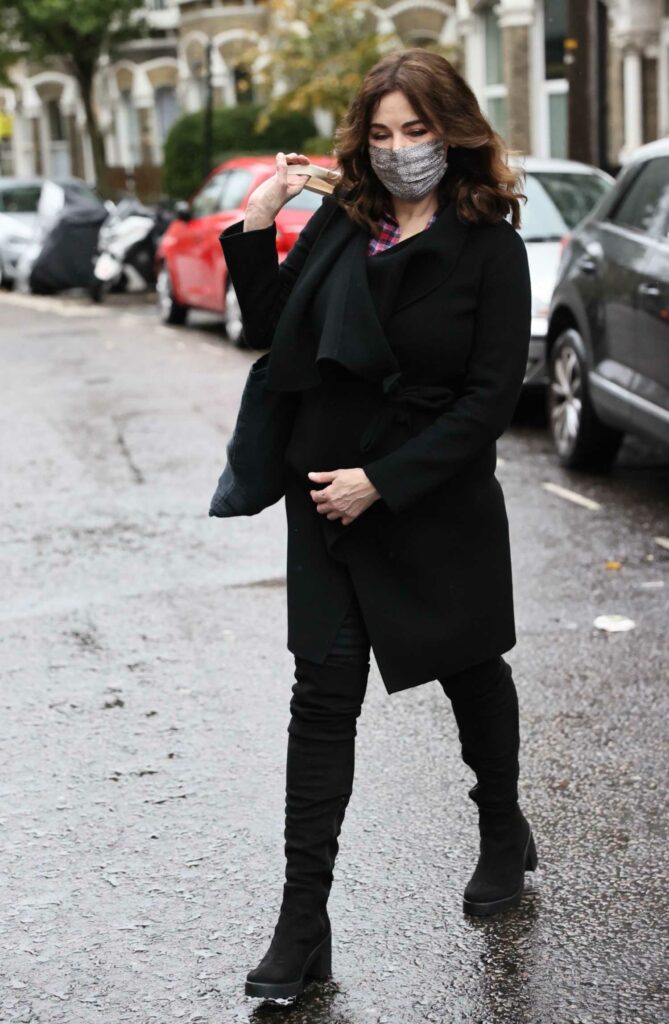 Nigella Lawson in a Black Coat