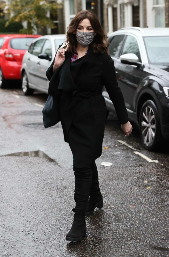 Nigella Lawson in a Black Coat