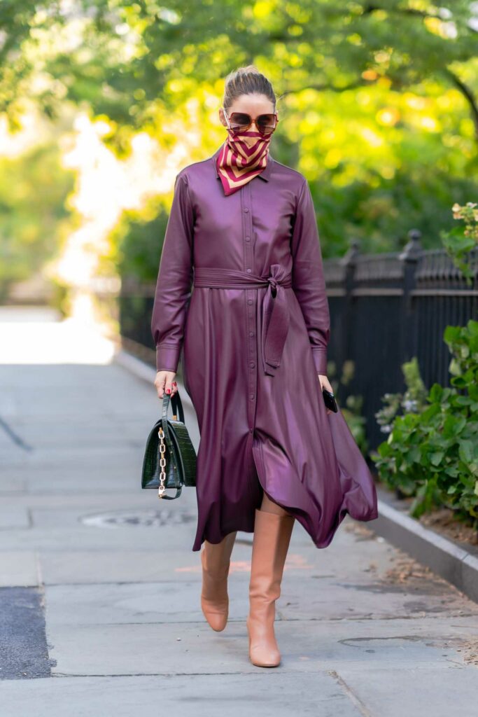 Olivia Palermo in a Purple Trench Coat