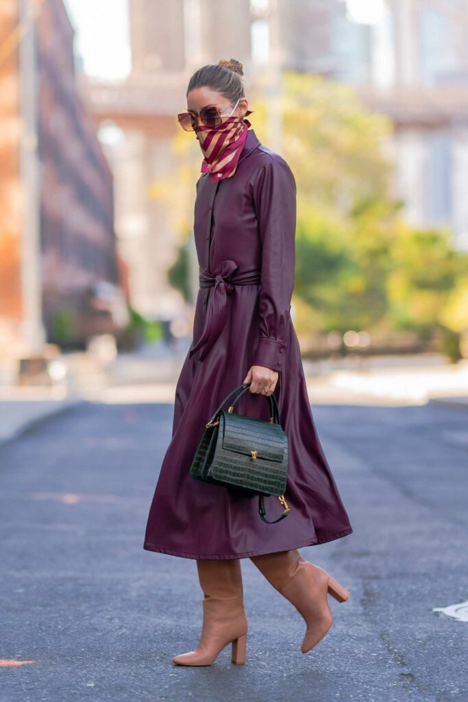 Olivia Palermo in a Purple Trench Coat