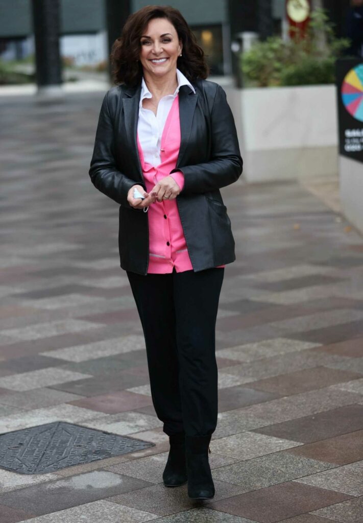 Shirley Ballas in a Black Leather Blazer