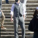 Tom Cruise in a Black Protective Mask on the Set of Mission Impossible 7 in Rome