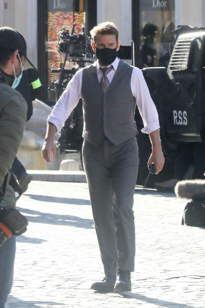 Tom Cruise in a Black Protective Mask