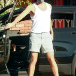 Zachary Quinto in a White Tank Top Attends the Blue Bottle Coffee in Los Feliz