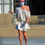 Braunwyn Windham-Burke in a White Mini Skirt Was Seen Out in Newport Beach