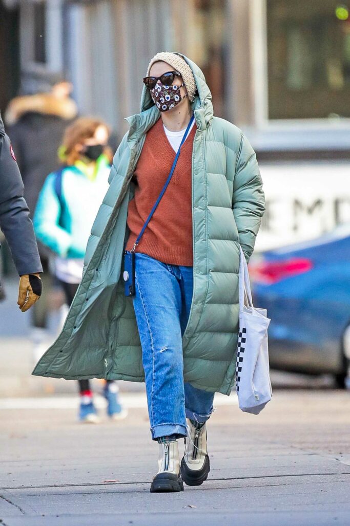 Busy Philipps in an Olive Puffer Coat