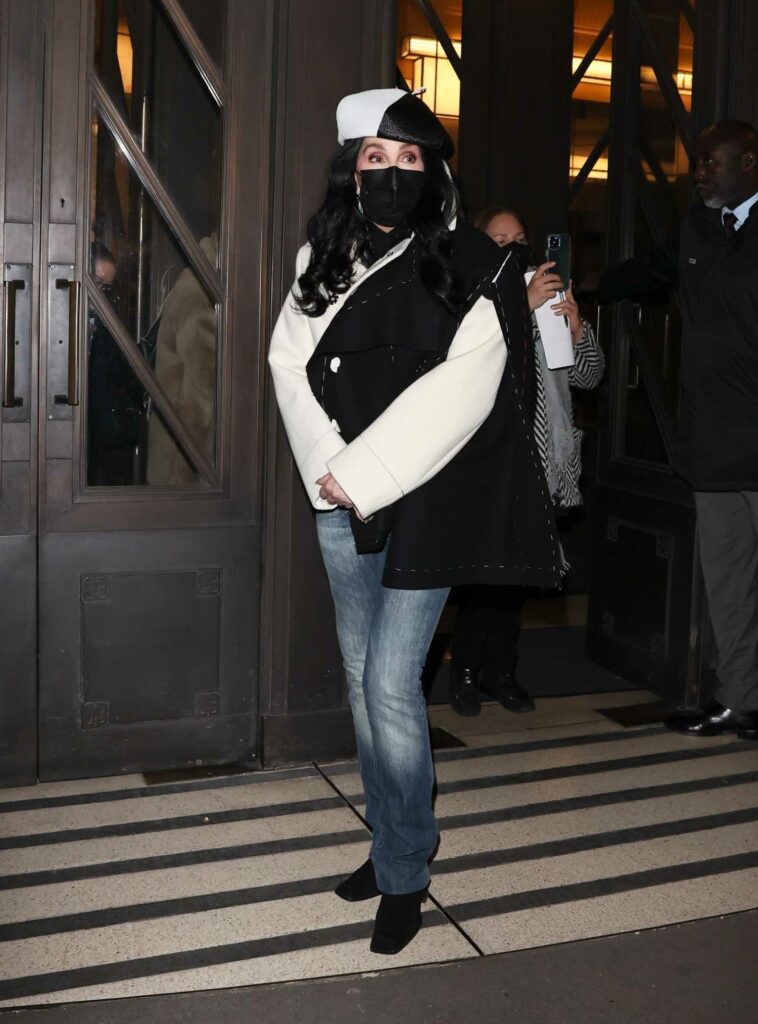 Cher in a Black Protective Mask