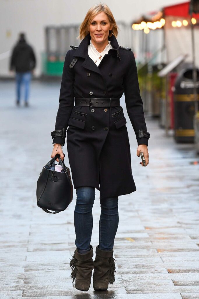 Jenni Falconer in a Black Coat