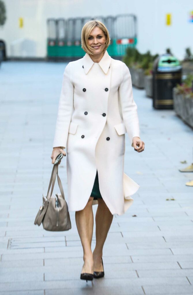 Jenni Falconer in a White Coat