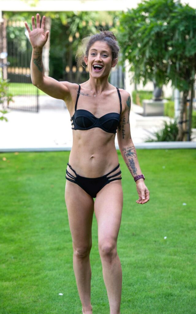 Katie Waissel in a Black Bikini