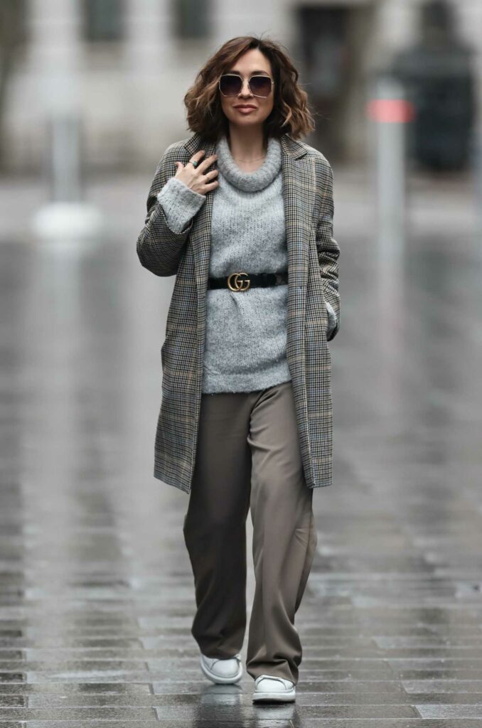 Myleene Klass in a Grey Wool Jumper