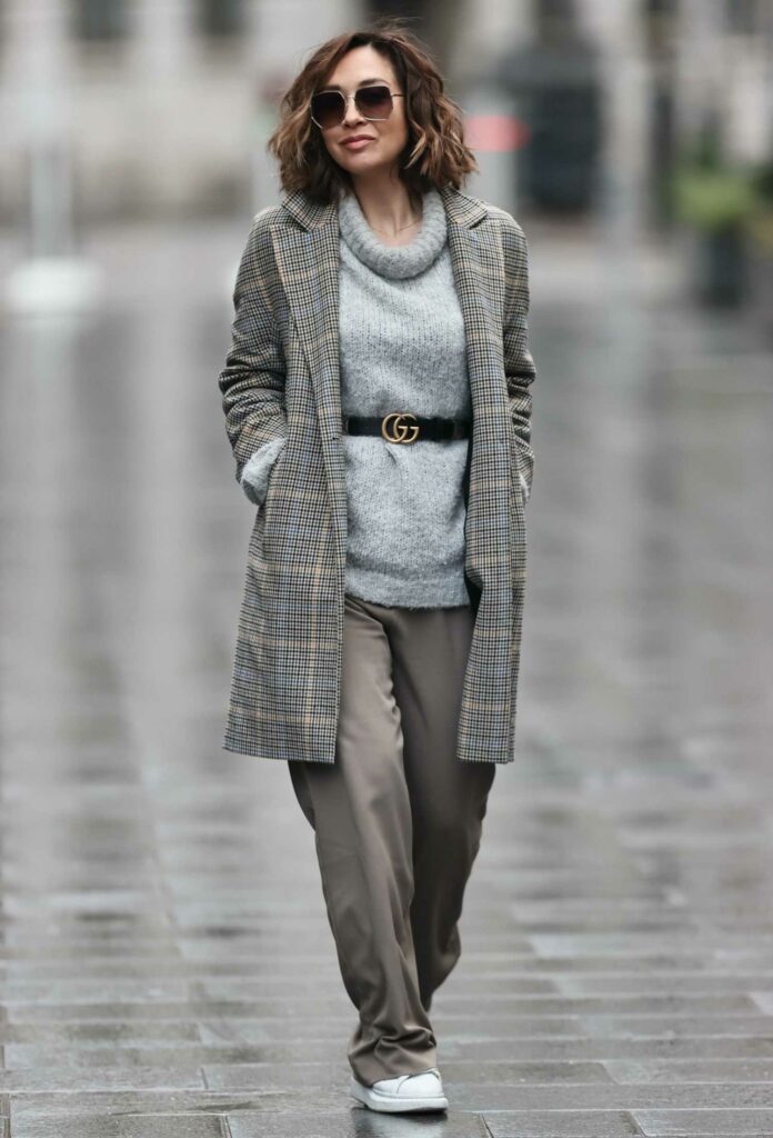 Myleene Klass in a Grey Wool Jumper