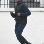Nicola Adams in a Blue Knit Hat Enjoys a Jog in London