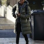 Nicola Adams in an Olive Puffer Coat Was Seen Out in London