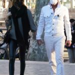 Nicole Kimpel in a Black Protective Mask Was Seen Out with Antonio Banderas in Malaga