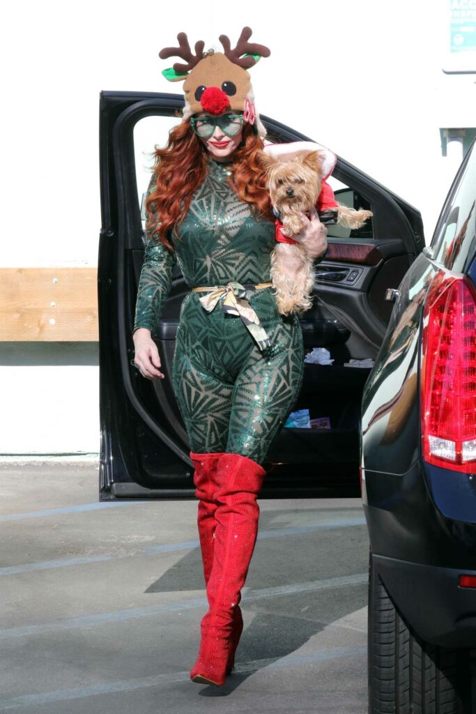 Phoebe Price in a Green Catsuit