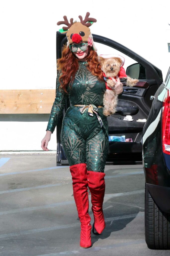 Phoebe Price in a Green Catsuit
