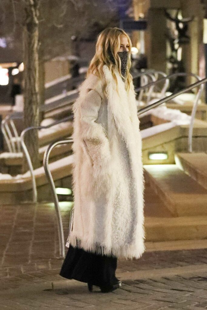Rachel Zoe in a White Fur Coat