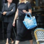 Sylvia Jeffreys in a Black Dress Goes Shopping in Sydney
