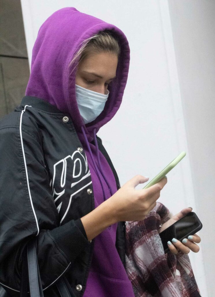 Zara McDermott in a Purple Hoodie