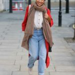 Anita Rani in a Red Coat Was Seen Out in London