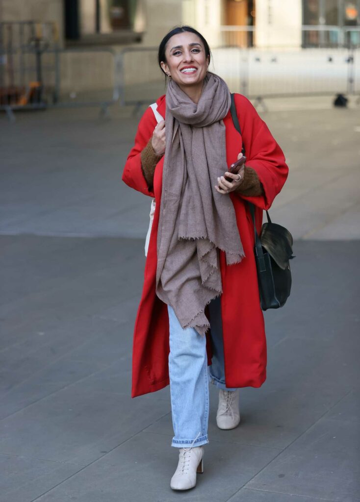 Anita Rani in a Red Coat
