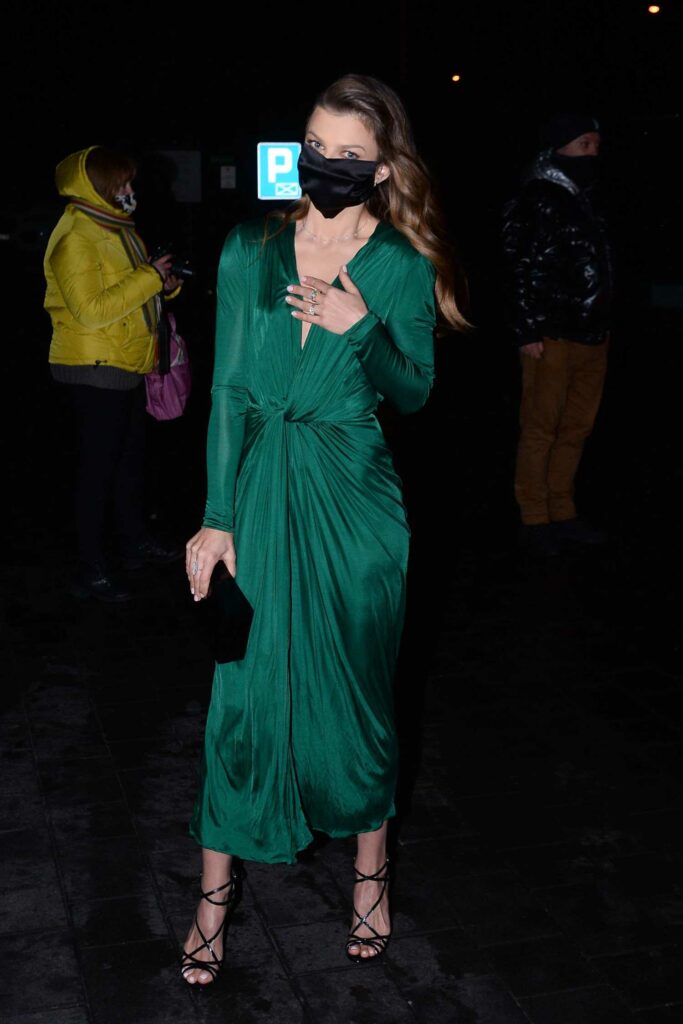 Anna Lewandowska in a Green Dress