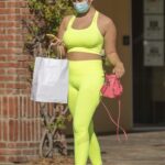 Catherine Paiz in a Neon Green Workout Ensemble Was Seen Out in Calabasas