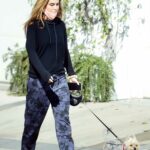 Chrishell Stause in a Black Hoodie Walks Her Dog Gracie in Hollywood
