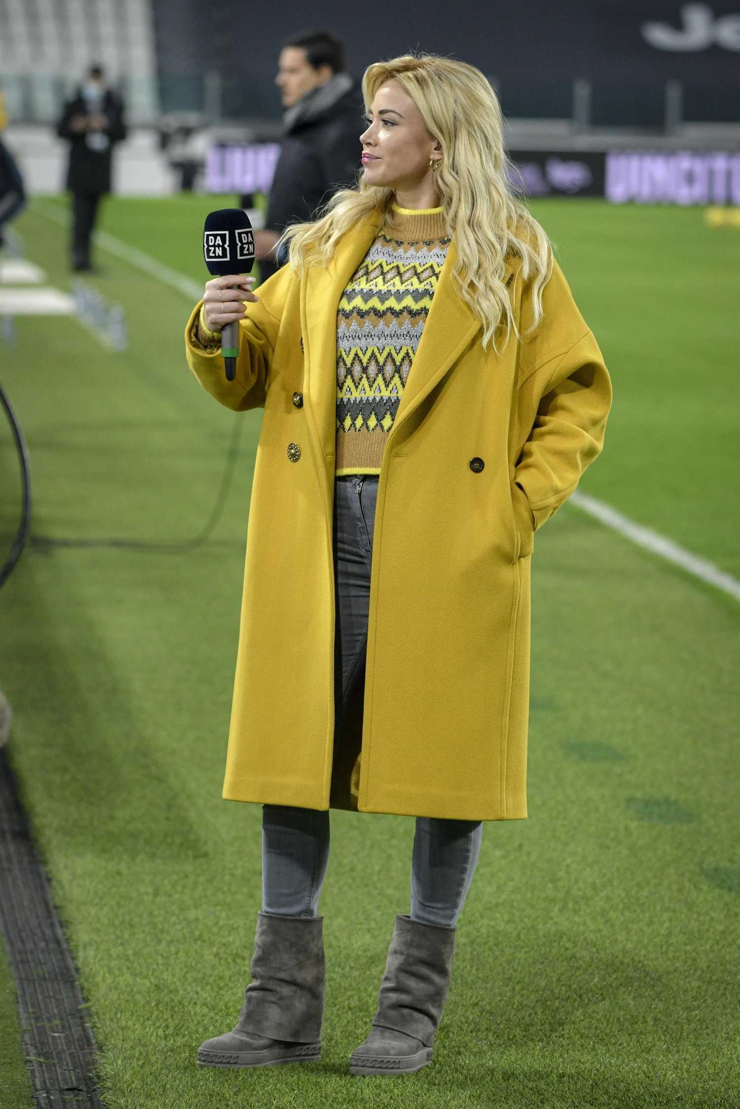 Diletta Leotta Attends a Match Juventus vs. Udinese at the Allianz