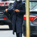 Eleonora Srugo in a Black Coat Was Seen Out in New York