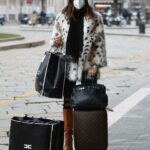 Elisabetta Gregoraci in a White Animal Print Fur Coat Was Seen Out in Milan