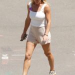 Elsa Pataky in a White Top Was Spotted at Luna Park in Sydney