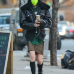 Hunter Schafer in a Neon Green Protective Mask Was Seen Out in NYC