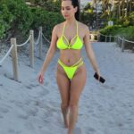 Iva Kovacevic in a Neon Green Bikini on the Beach in Miami