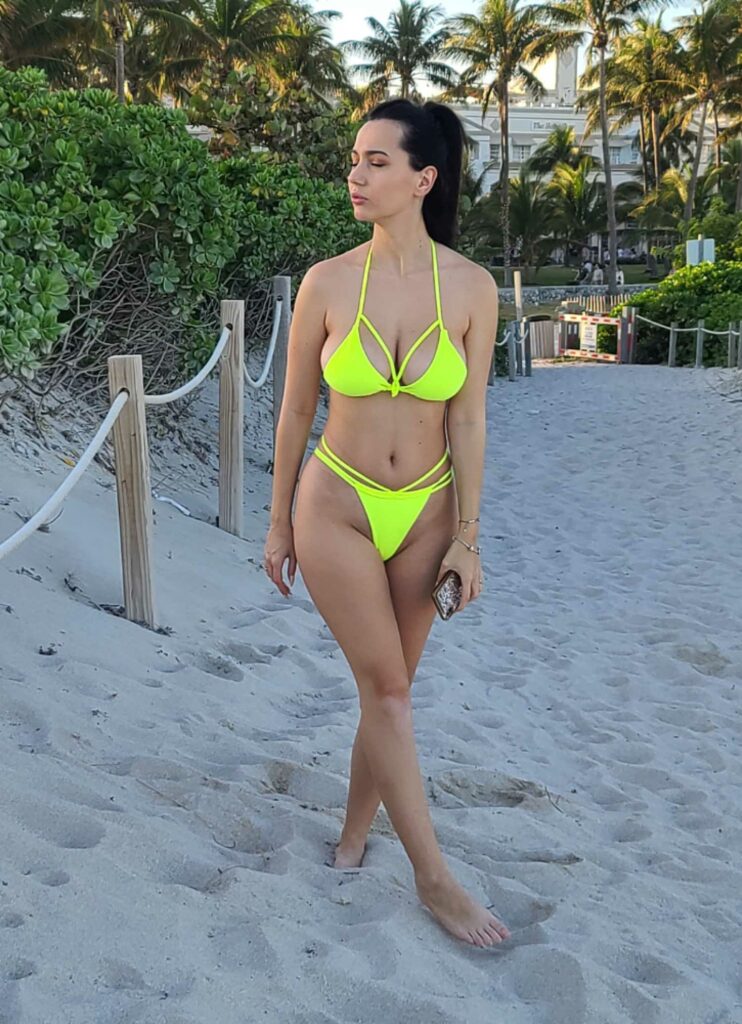 Iva Kovacevic in a Neon Green Bikini