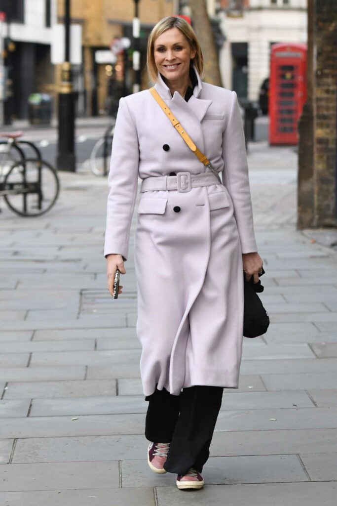 Jenni Falconer in a Purple Coat