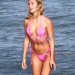 Kimberley Garner in a Purple Bikini on the Beach in Miami