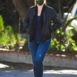 Kristin Davis in a Black Bomber Jacket Was Seen Out in Pasadena