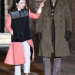 Matilda De Angelis in a Pink Coat Was Seen Out with Liev Schreiber on the Set of Across the River and Into the Trees in Venice
