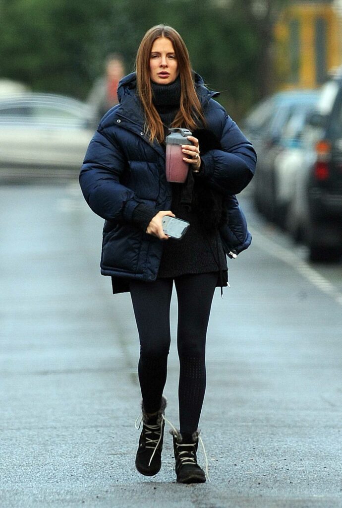 Millie Mackintosh in a Blue Puffer Jacket
