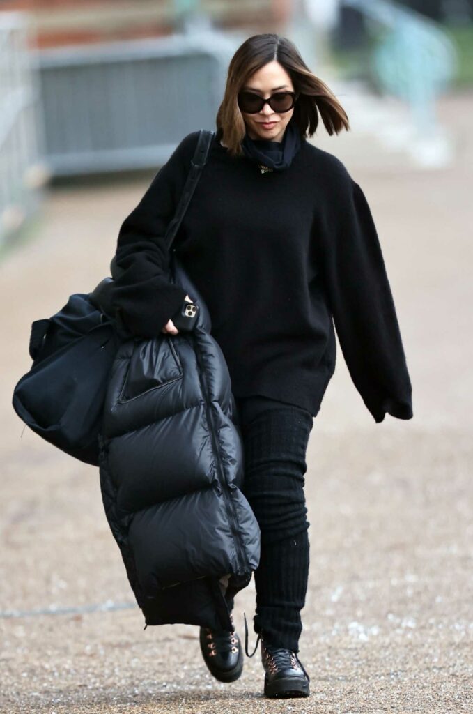 Myleene Klass in a Black Outfit