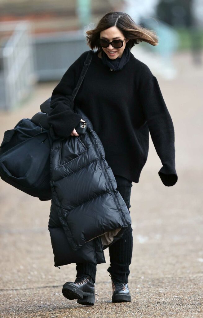 Myleene Klass in a Black Outfit