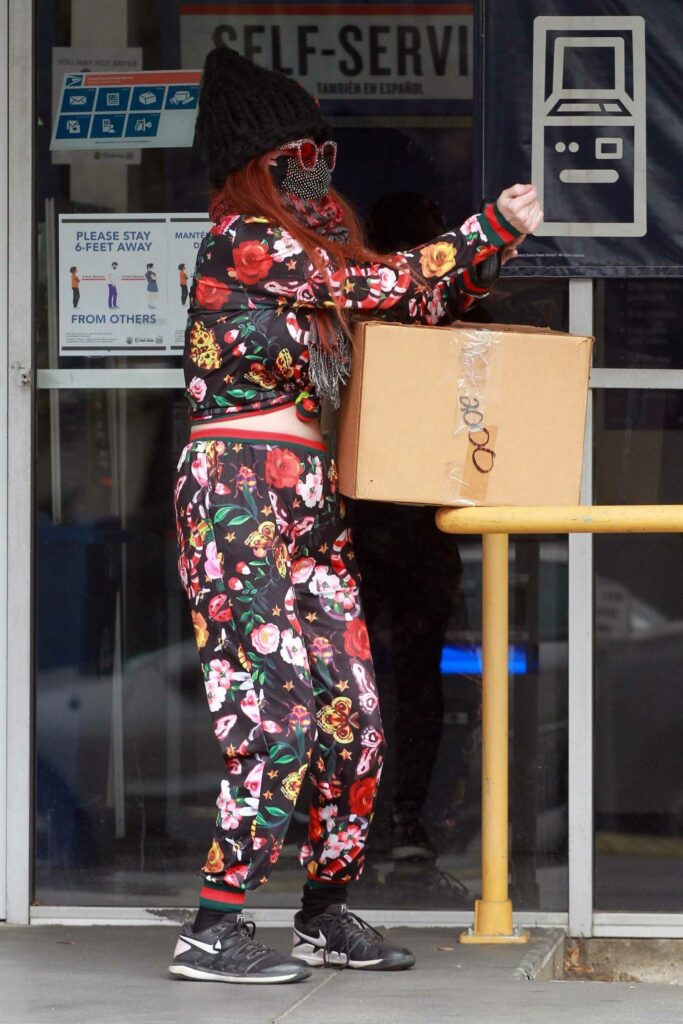 Phoebe Price in a Floral Print Sweatsuit