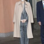 Queen Letizia of Spain in a Beige Coat Attends Meeting of the Strategic Council at Royal Academy of Engineering in Madrid